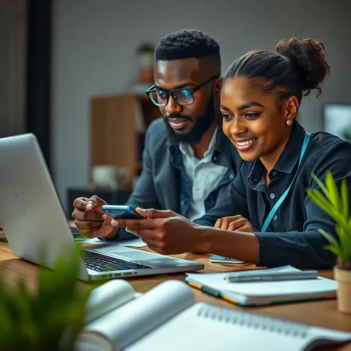 Balancing academic work with online income opportunities using a laptop and smartphone