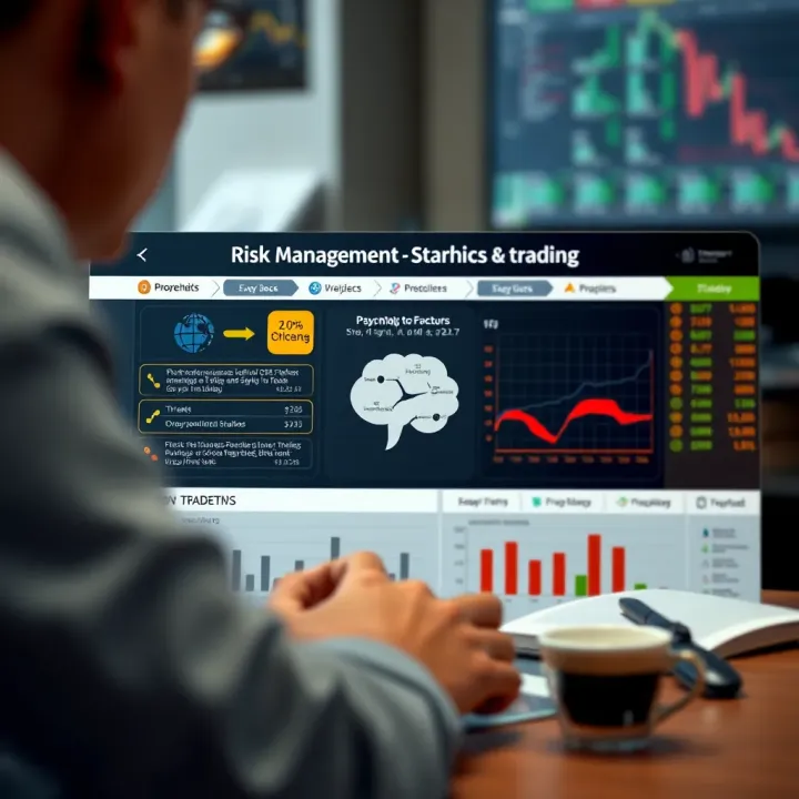 Graphic illustrating risk management concepts and psychological factors in trading