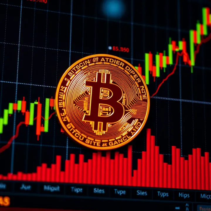 Bitcoin Price Fluctuations Driven by Market Dynamics Graph displaying Bitcoin price fluctuations influenced by market trends and investor activity