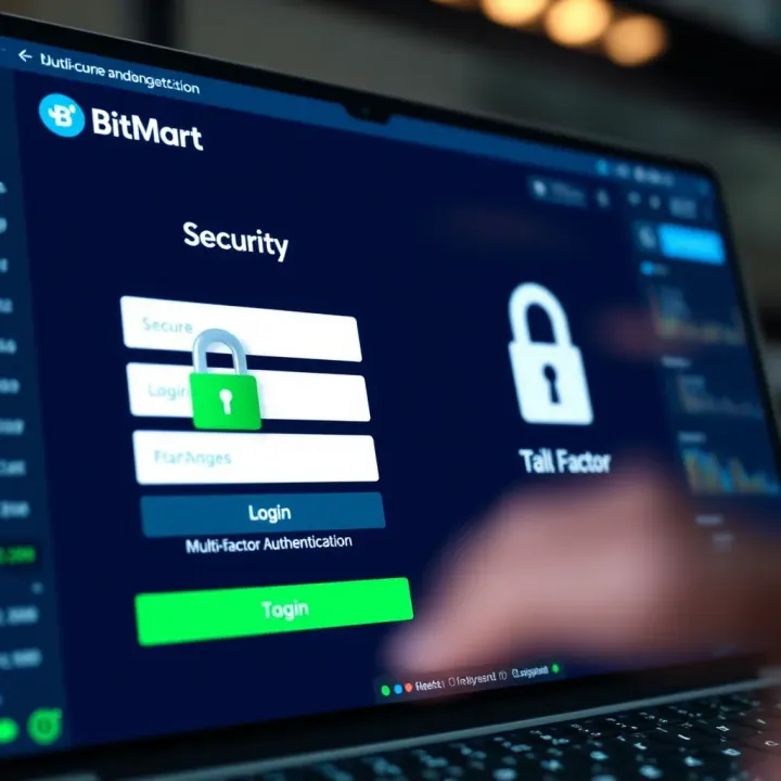 Secure login screen with multi-factor authentication emphasizing safety measures on BitMart