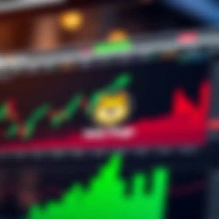 Chart showing upward and downward trends in cryptocurrency value with Baby Doge Coin logo