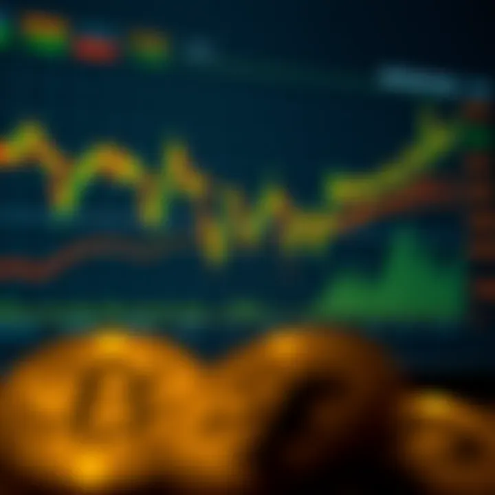 Graph showing Bitcoin Cash price fluctuations over time with highlighted trends and market indicators