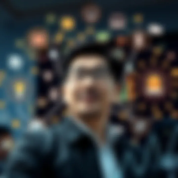 Innovative Contributions and Influence of Ben Zhou Conceptual illustration of innovative ideas and contributions symbolized by interconnected technology icons and dynamic growth charts