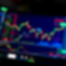 Illustration of a digital trading platform interface displaying binary options charts and market data