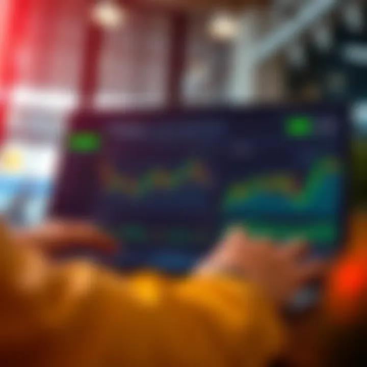 Dashboard interface of app.deriv.com showing trading charts and market trends