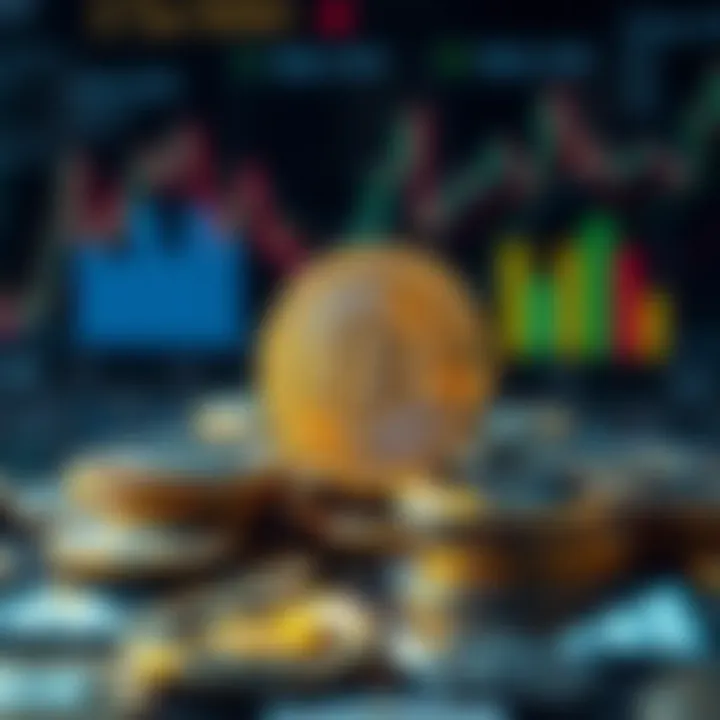 Conceptual illustration of factors influencing cryptocurrency valuation including market demand and technological developments