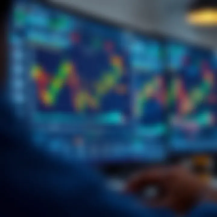 Close-up of a computer screen displaying forex trading charts and data for Nigerian currency pairs