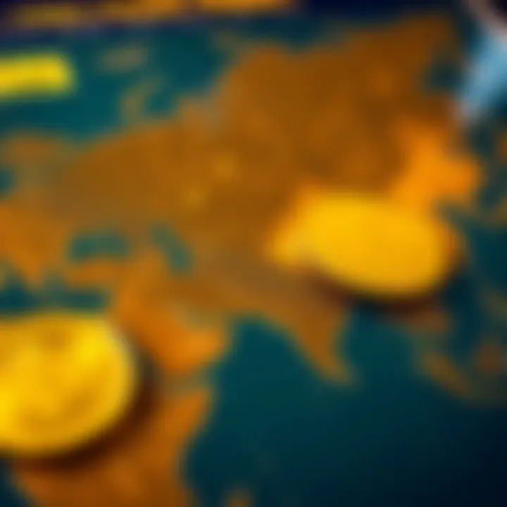 Map highlighting geopolitical regions affecting gold market fluctuations