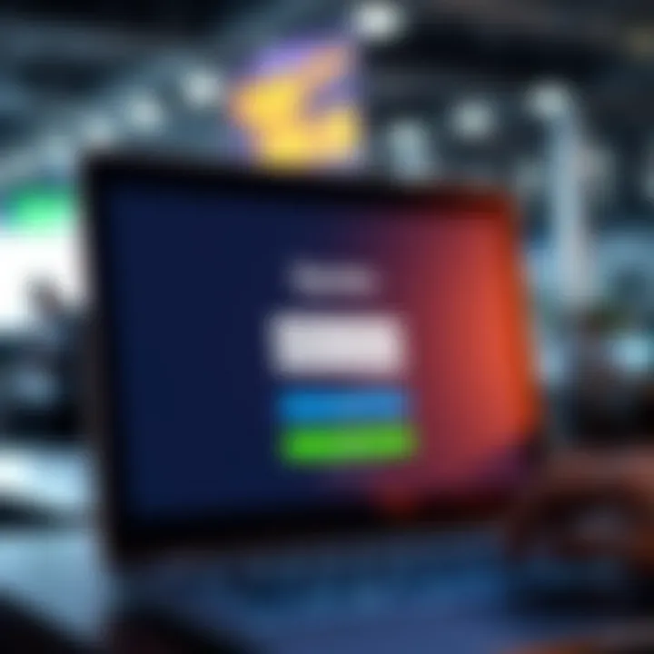 User interface displaying Quotex login screen with fields for username and password