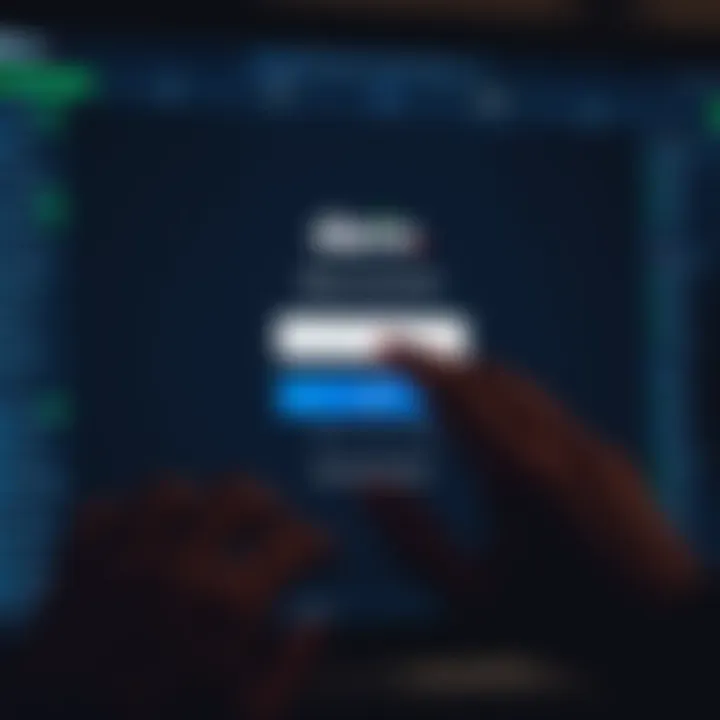 User entering email and password on login page