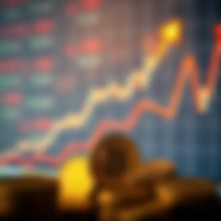 Graph showing increasing cryptocurrency values with Nigerian currency symbols