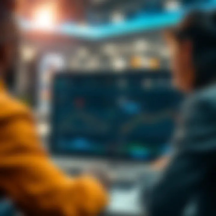 Interactive social network dashboard showing trader discussions and market insights