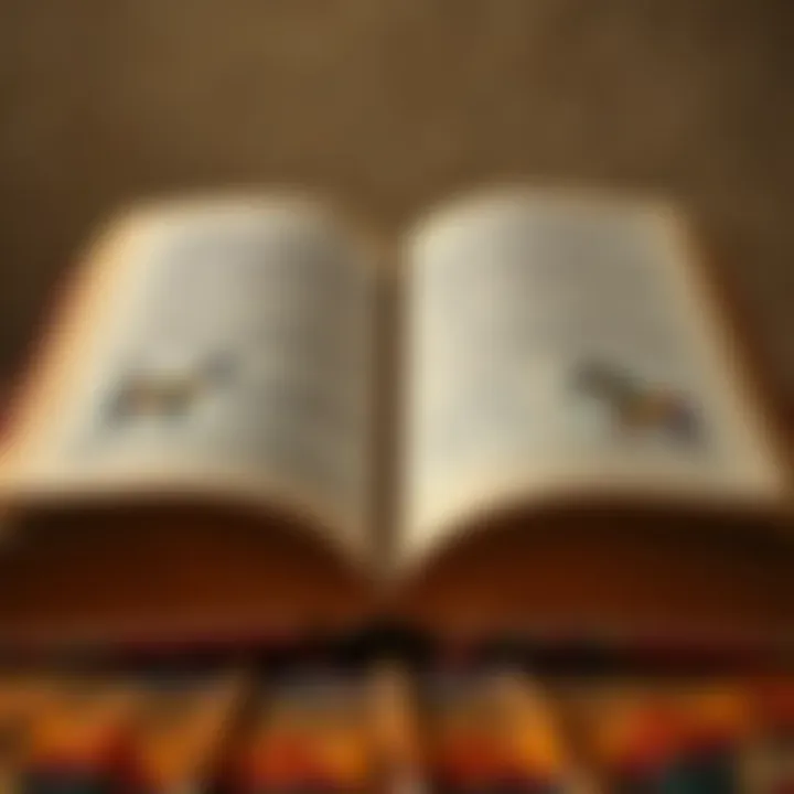 Open book featuring vibrant African patterns representing storytelling and cultural heritage