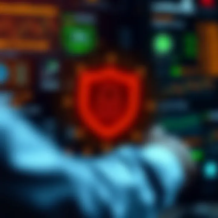 Secure digital interface illustrating protection against online scams and secure crypto communication