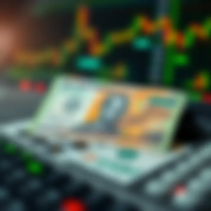 Illustration of Nigerian currency notes alongside digital trading symbols