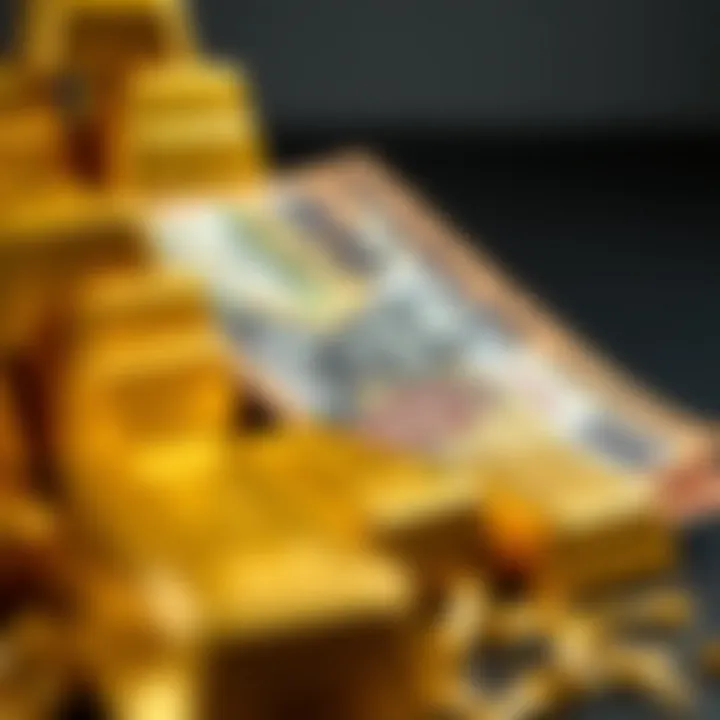 Illustration of Nigerian naira notes alongside gold bars representing investment dynamics
