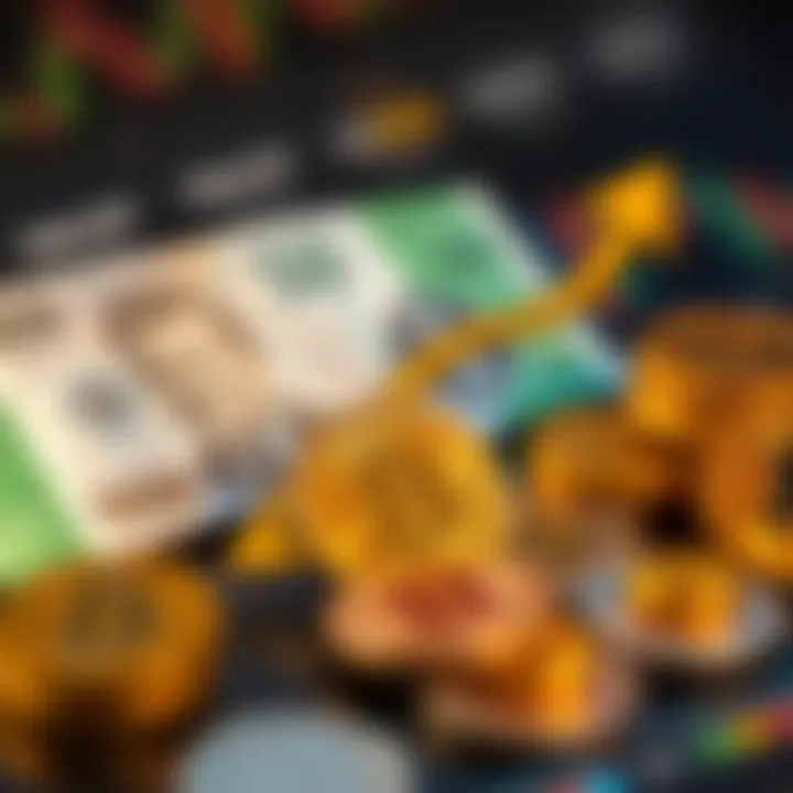 Visual representation of Nigerian currency and digital coins with arrows indicating profit flow and investment growth