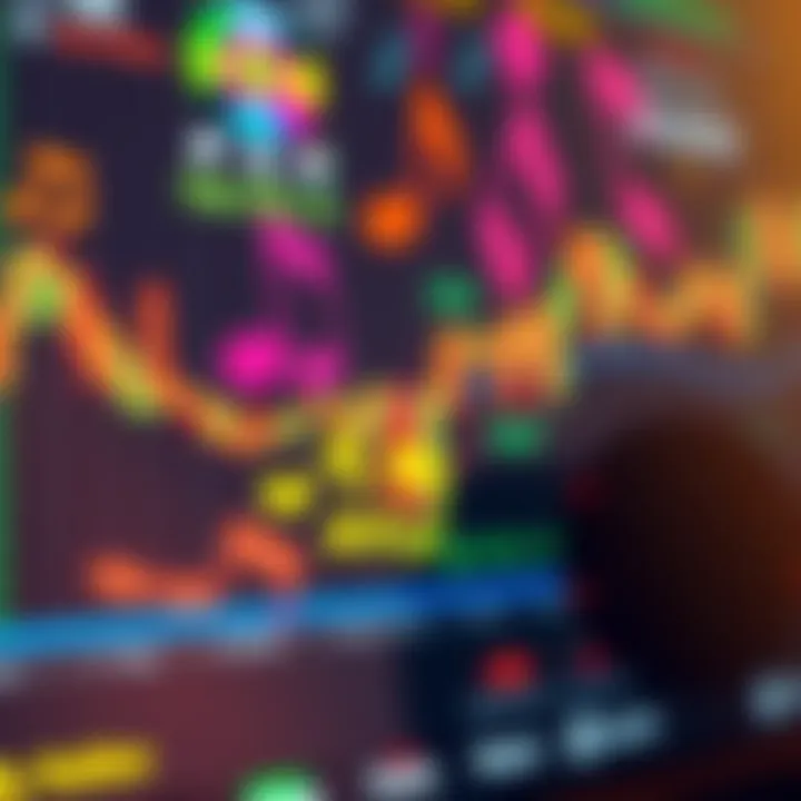 Colorful music notes floating over a digital interface representing daily song releases and social media engagement