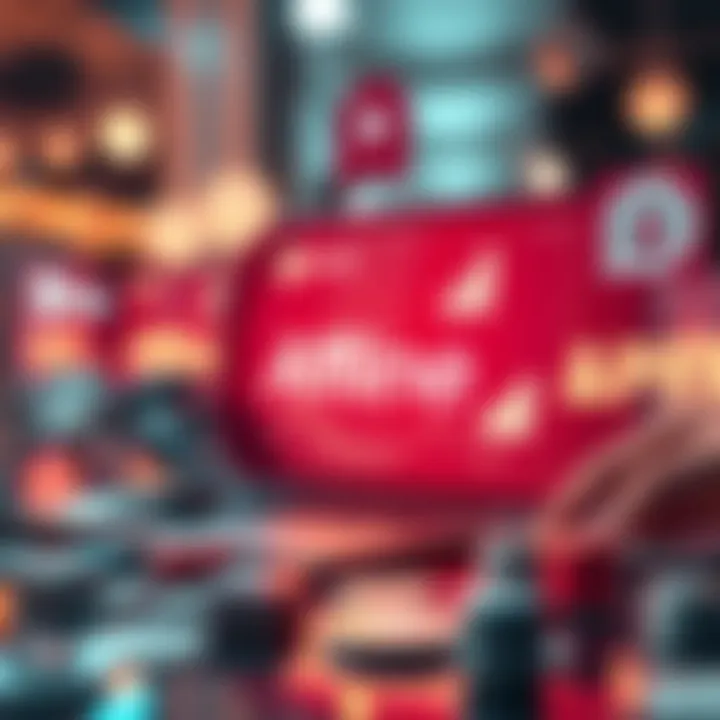 Digital marketing icons representing affiliate networks and online earnings