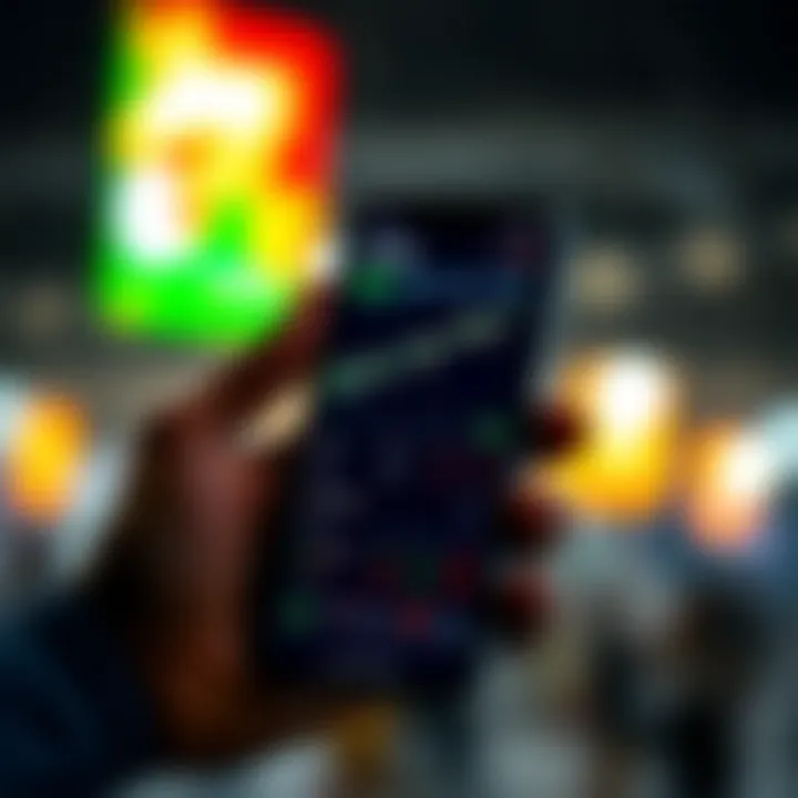 Mobile device displaying a user-friendly interface of a popular Nigerian trading app with stock market charts and investment options