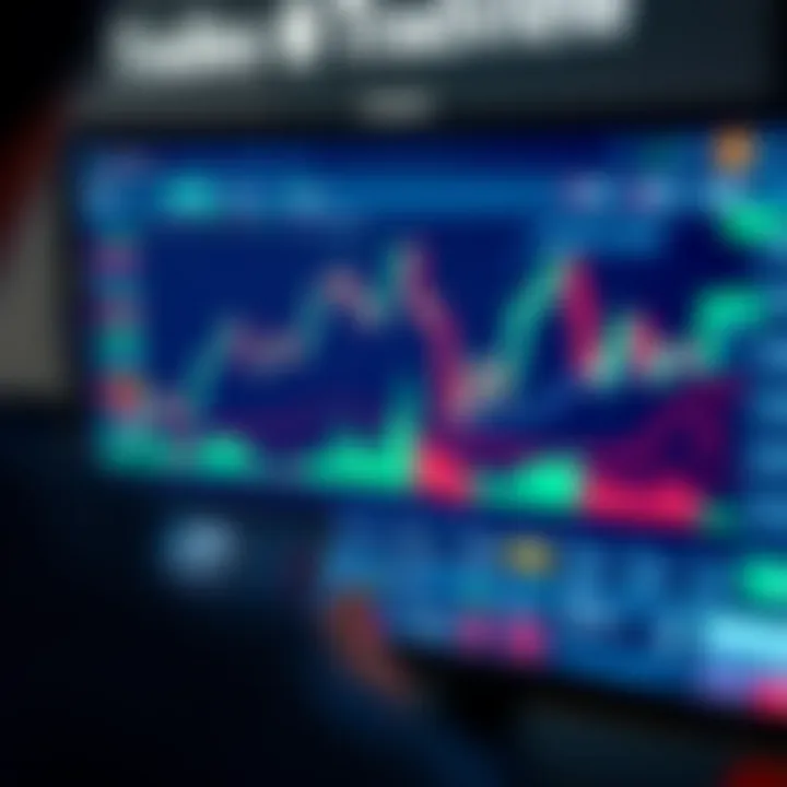 TradingView chart displaying various technical indicators and price movements on a digital screen
