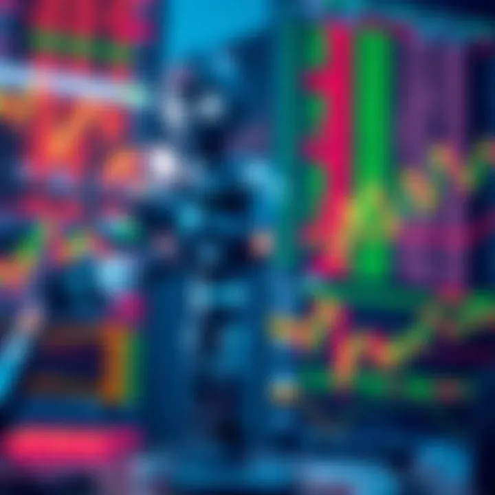 Conceptual representation of artificial intelligence analyzing financial market data on a digital interface