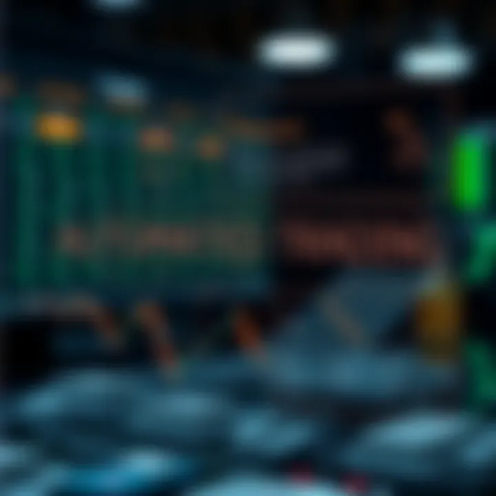 Diagram illustrating components and flow of an automated trading system