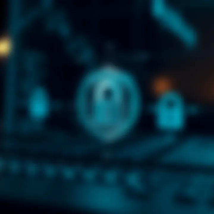 Illustration of secure login and encryption symbols representing safety measures on Binary.com