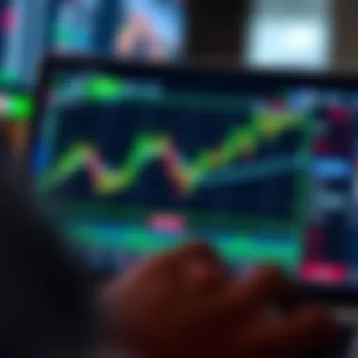 User interface of a binary trading app showing market trends and trading options