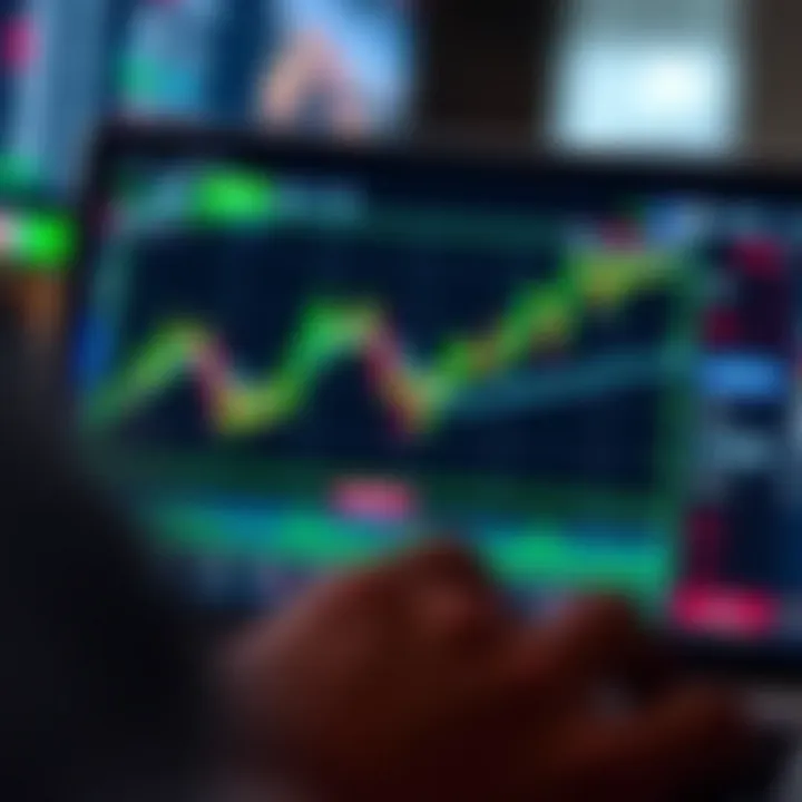 User interface of a binary trading app showing market trends and trading options