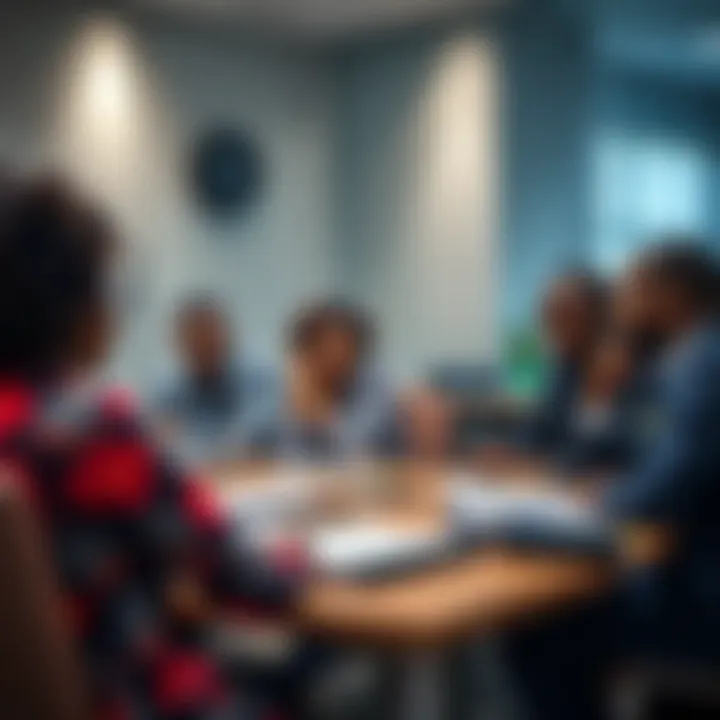 Entrepreneurs discussing business growth strategies and investment opportunities in a meeting room