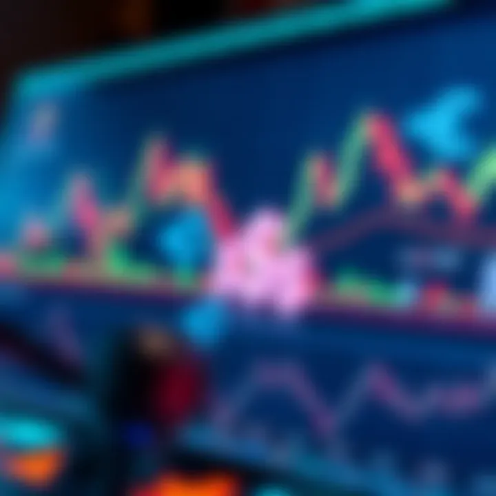 Illustration showing forex trading margin with currency symbols and financial charts