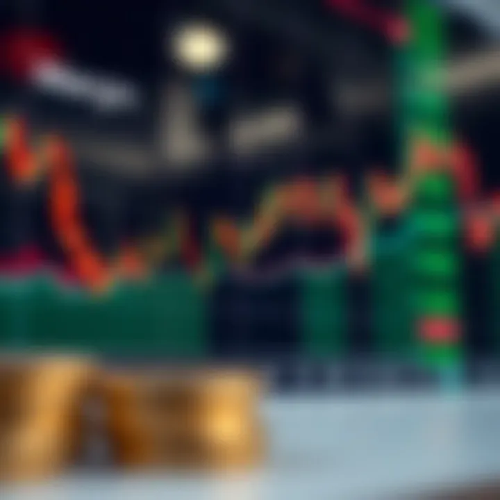 Graph illustrating margin trading concept with stock price fluctuations and borrowing