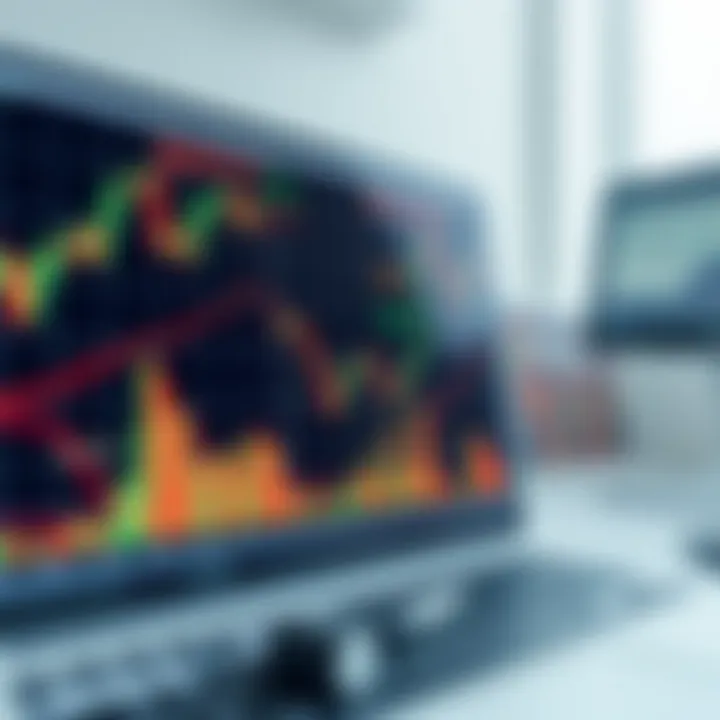 Illustration of various chart patterns with candlestick formations highlighting trend reversals and continuations