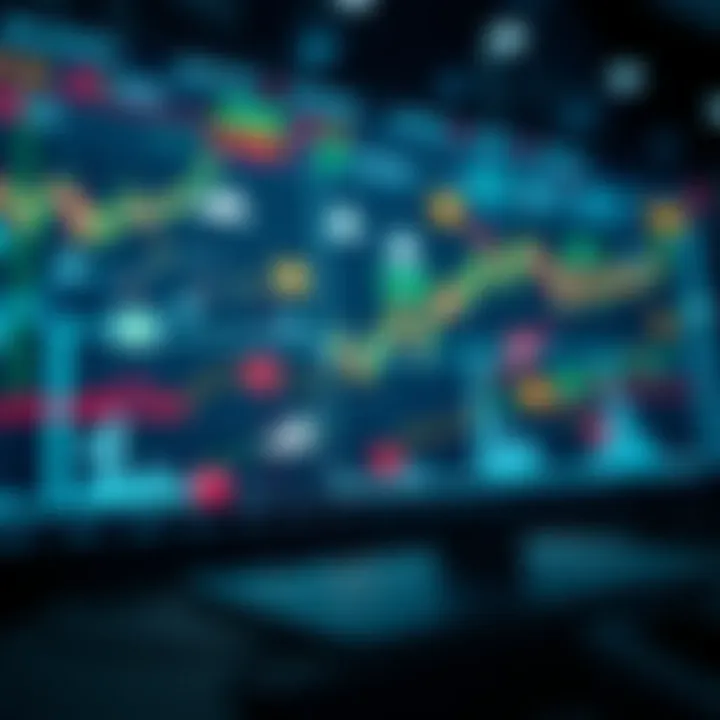 Illustration of financial assets including stocks, forex, and commodities connected to a digital trading system