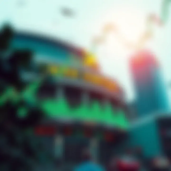 Illustration showing stock exchange building with charts symbolizing market activity in Nigeria