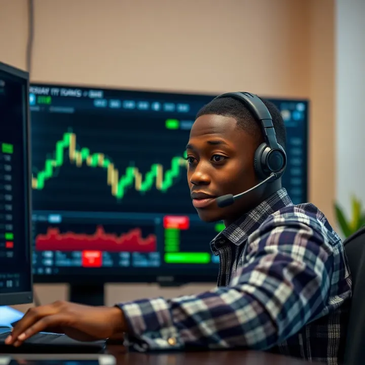 Safe Trading Tips and Customer Support in Nigeria's Binary Options Market Visual illustrating safe trading practices and customer support in the Nigerian financial market