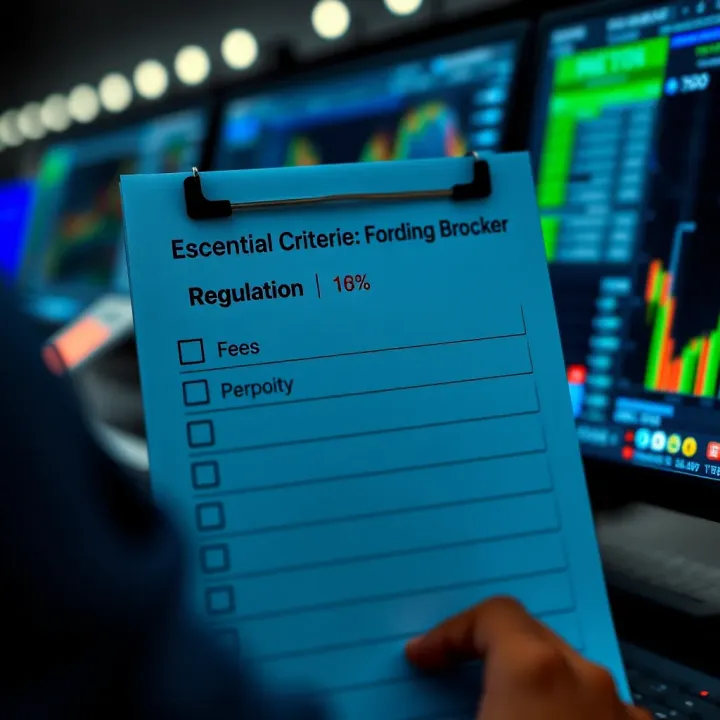 Visual representation of a checklist highlighting key factors like regulation, fees, and customer service