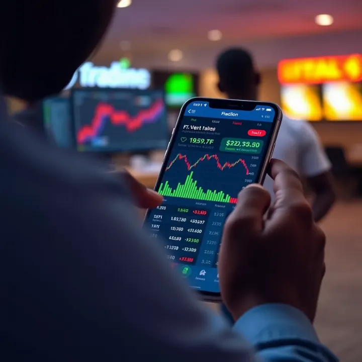 Person using a smartphone to review investment portfolio and monitor stock performance