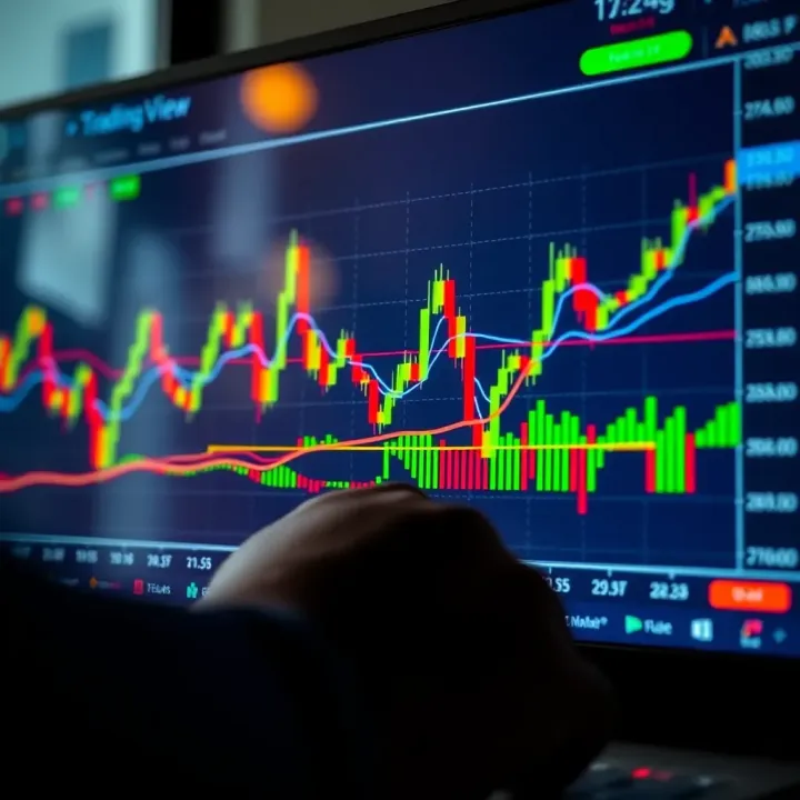 Interactive TradingView chart displaying candlestick patterns and technical indicators