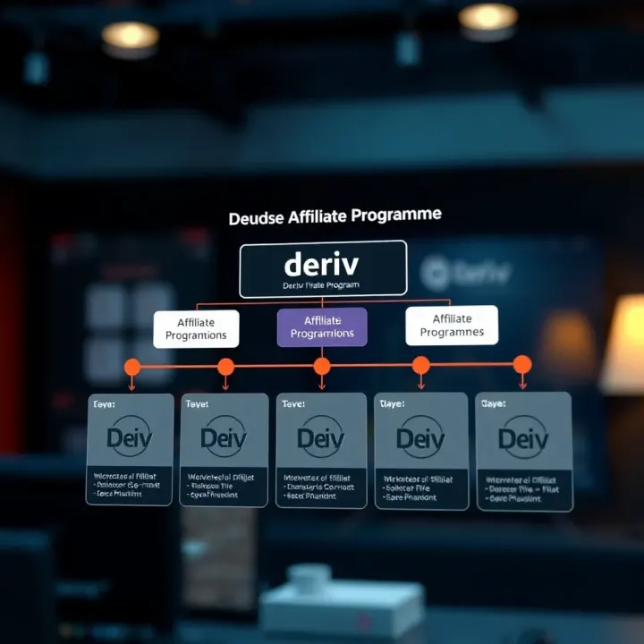 Diagram illustrating the structure of the Deriv affiliate programme and how marketers can earn commissions