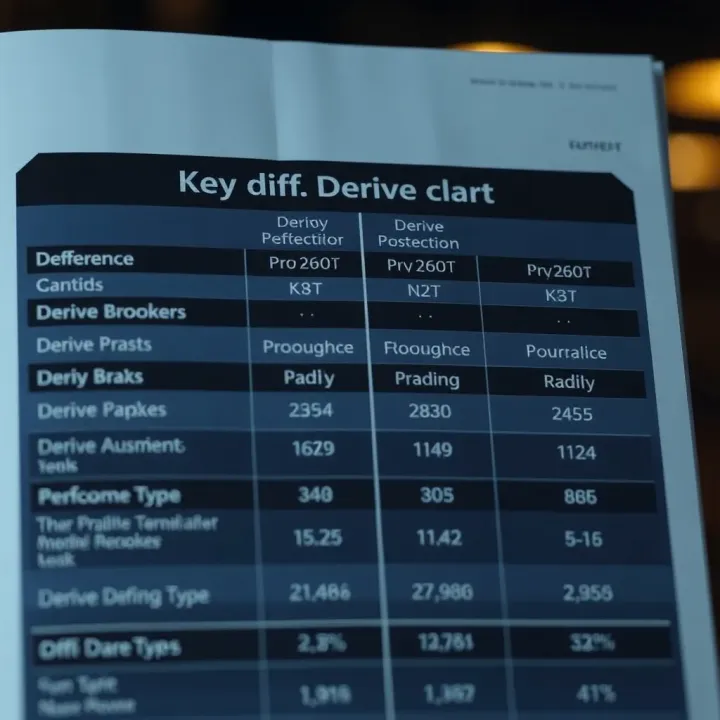Comparison chart highlighting differences between derive brokers and other broker types