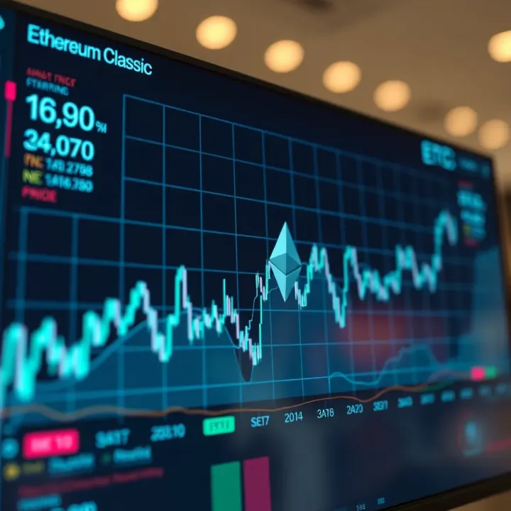 Graph showing Ethereum Classic market price fluctuations over time