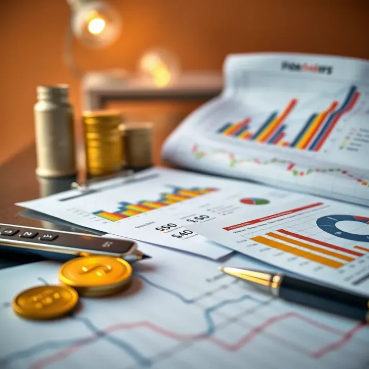 Visual representation of financial planning with charts and documents showcasing lending criteria and risk management for Nigerian enterprises