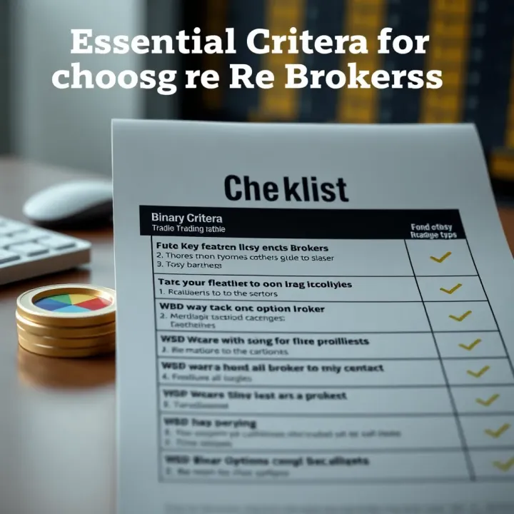 Essential Criteria for Choosing Reliable Brokers Checklist highlighting key features to consider when selecting a binary options broker