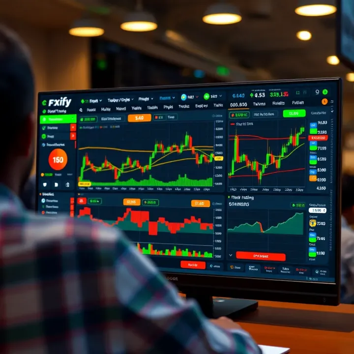 Dashboard showing various trading tools and options on Fxify platform