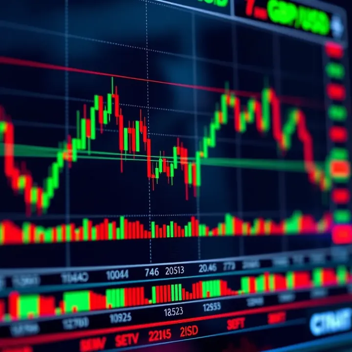 Technical chart displaying key indicators such as moving averages and support levels for GBP/USD trading