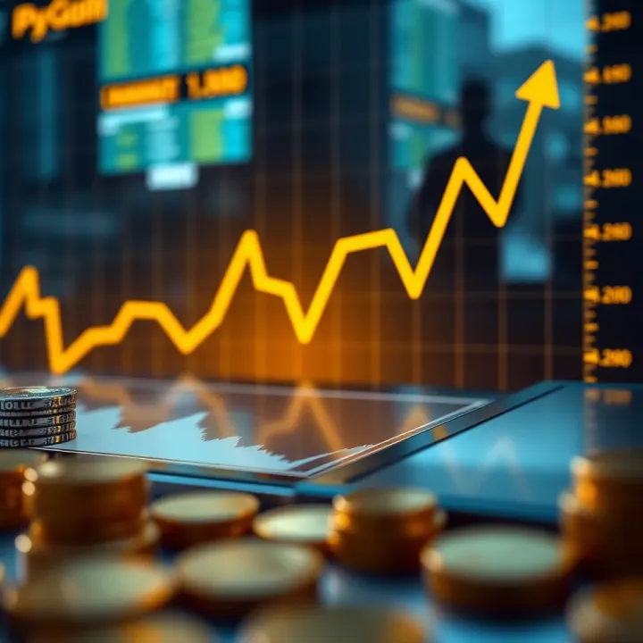 Graph showing upward and downward trends in gold prices influenced by economic factors