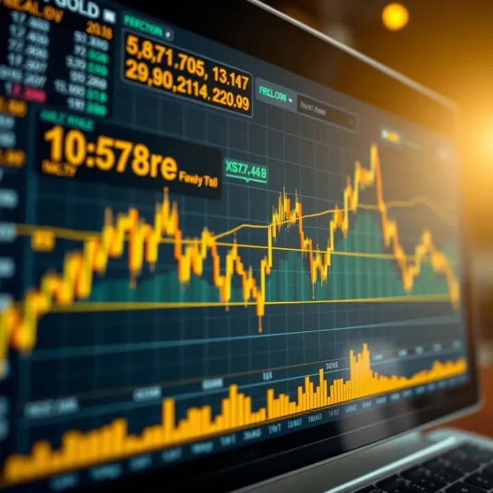 Chart displaying technical analysis tools and market sentiment reflecting factors influencing gold price movements
