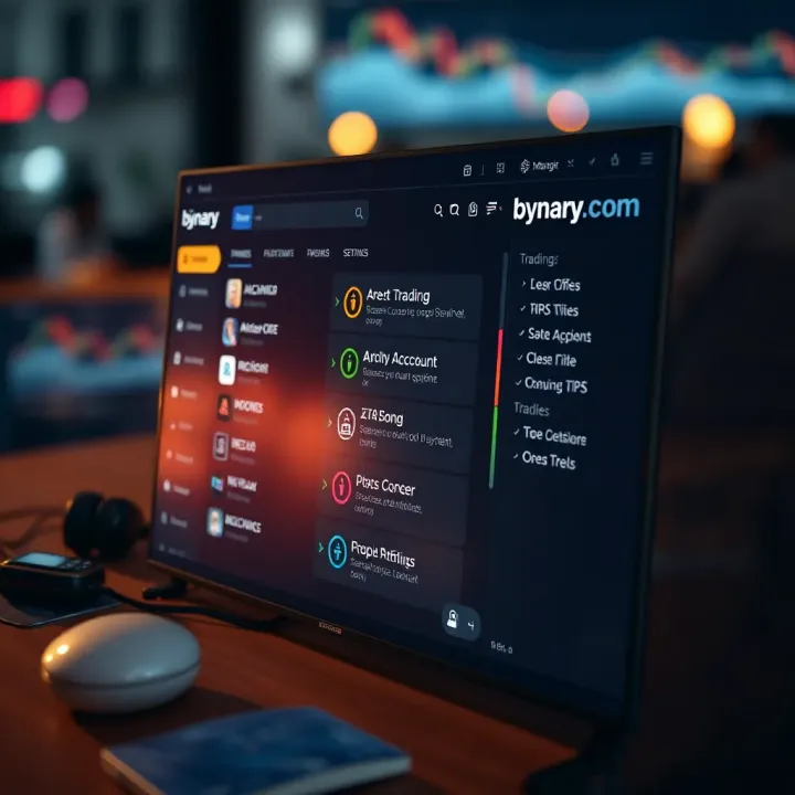 Secure account dashboard showing trading options and security settings